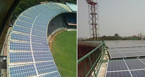 பெங்களூரு கிரிக்கெட் மைதான மேற்கூரையில் சூரிய ஒளி மின் உற்பத்தி