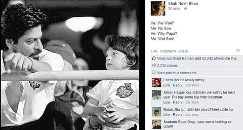 ஐபிஎல் தோல்வி: ஷாரூக் கானின் சுய கலாய்ப்புக்கு வரவேற்பு