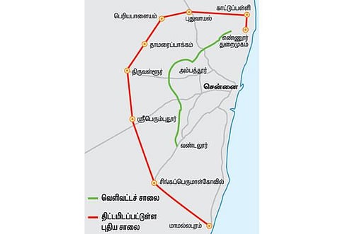 மாமல்லபுரம் - எண்ணூர் இடையே ரூ.6 ஆயிரம் கோடியில்﻿ 6 வழிச் சாலை அமைக்க ஆய்வுப் பணி நிறைவு: மத்திய அரசு ஒப்புதல் பெற்றவுடன் நிலம் கையகப்படுத்த முடிவு﻿