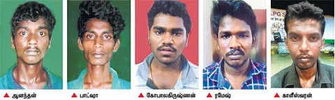 செயின் பறிப்பு, திருட்டில் ஈடுபட்ட 5 பேர் சிக்கினர்﻿: 24 பவுன் பறிமுதல்﻿