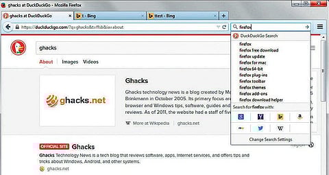 பயர்பாக்ஸில் தேடல் வசதி