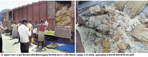 ஓராண்டாக சுற்றிய ரயில் வேகன்: வீணாகிய 60 டன் அரிசி﻿