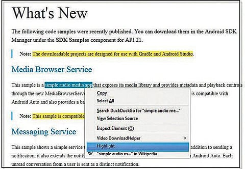 பயர்பாக்சில் ஹைலைட் வசதி