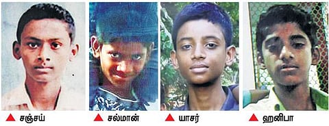 காவிரியில் மூழ்கிய 4 மாணவர்களின் சடலங்கள் மீட்பு﻿