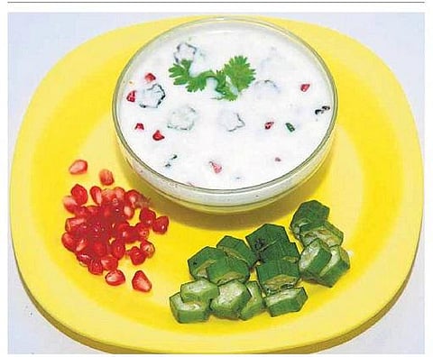 வெண்டைக்காய், மாதுளை ராய்த்தா