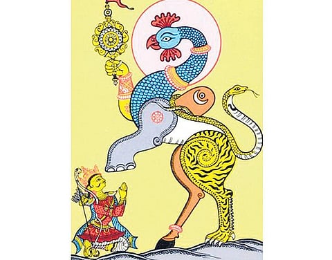 கற்பனை உயிரினம்: உருவம் மாறி வந்த பறவை﻿