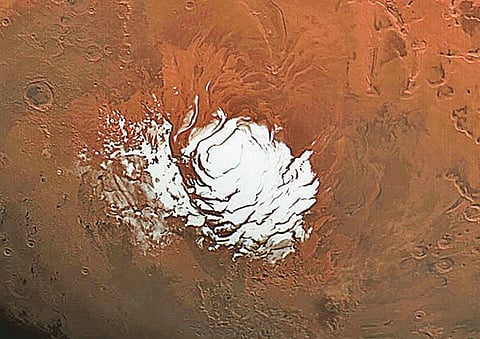 செவ்வாய் கிரகத்தில் பனிக்கட்டி படிமம்