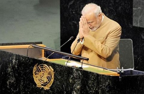 பூமியை தாயாக கருதுவதே இந்திய பாரம்பரியம்: ஐ.நா.வில் மோடி பேச்சு