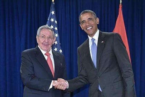கியூபா மீதான பொருளாதார தடையை நீக்க முயற்சி: ஒபாமாவை ரவுல் காஸ்ட்ரோ சந்திப்பு