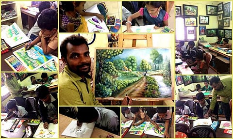 அன்பாசிரியர் 13 - தாமஸ்: பிஞ்சு விரல்களுக்கு கலைத்திறன் புகட்டும் ஓவிய ஆசிரியர்!