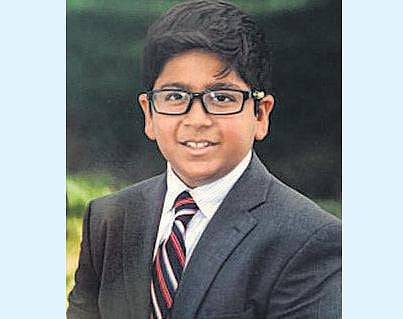 8-ம் வகுப்பு படிக்கும் இந்திய வம்சாவளி சிறுவன் அமெரிக்காவில் கவுரவிப்பு﻿