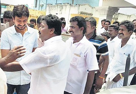 திருவெறும்பூரில் மகேஷ் பொய்யாமொழிக்கு ஆதரவு திரட்டிய உதயநிதி﻿