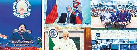 இந்தியா- ரஷ்யா முயற்சியில் உருவான கூடங்குளம் திட்டம்: முதல் அணு உலை நாட்டுக்கு அர்ப்பணிப்பு﻿- ரஷ்ய அதிபர், பிரதமர் மோடி, முதல்வர் ஜெ. பங்கேற்பு