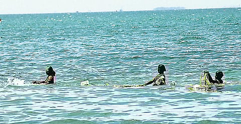 ராமேசுவரத்தில் ‘ஏலே லம்பா ஏலே’ நாட்டுப்புற பாடலுடன்﻿ பாரம்பரிய ஓலை வலை மீன்பிடி முறையை பாதுகாக்கும் பெண்கள்﻿