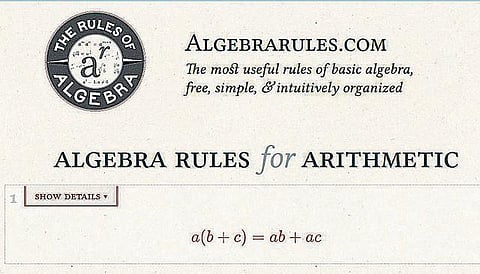 தளம் புதிது: அல்ஜீப்ரா விதிகள்