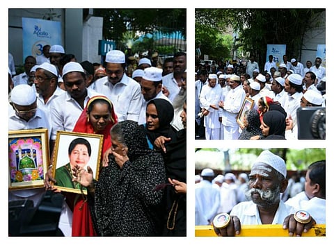 முதல்வர் ஜெயலலிதா நலம்பெற வேண்டி மருத்துவமனை எதிரே இஸ்லாமியர்கள் உருக்கம்