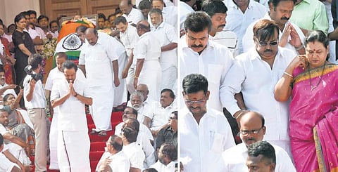 பேசும் படங்கள்: ஜெ. - தமிழக தலைவர்களின் அஞ்சலி