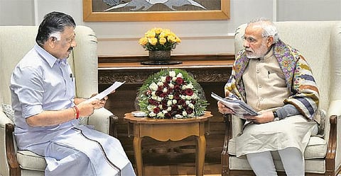 ஜல்லிக்கட்டு வழக்கு நிலுவையில் இருப்பதால் சிக்கல்﻿: தமிழக அரசின் நடவடிக்கைகளுக்கு மோடி ஆதரவு﻿﻿ - டெல்லியிலேயே தங்கி சட்ட நிபுணர்களுடன் முதல்வர் ஓபிஎஸ் ஆலோசனை﻿﻿