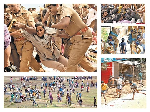 பேசும் படங்கள்: வெடித்தது வன்முறை- முடிந்தது போராட்டம்!