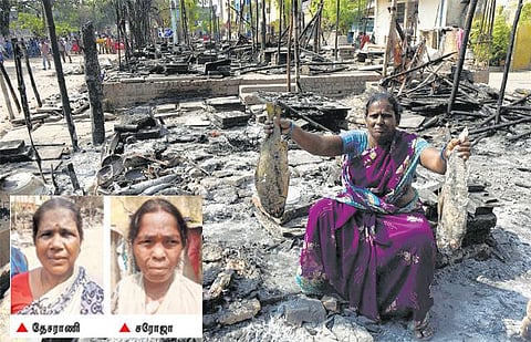 தீக்கிரையான மீன்சந்தை; நொறுக்கப்பட்ட வாகனங்கள்: போலீஸார் மீது நடுக்குப்பம் பகுதி மக்கள் குற்றச்சாட்டு