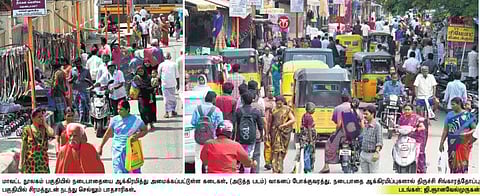 திருச்சியில் பயன்படுத்த முடியாத நிலையில் நடைபாதைகள்: வழியெங்கும் ஆக்கிரமிப்பு, பரமாரிப்பில் அலட்சியம்