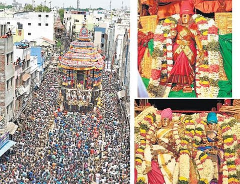 மதுரையில் சித்திரை தேரோட்டம் கோலாகலம்: திரளான பக்தர்கள் வடம் பிடித்து இழுத்தனர்