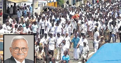 ராம்கோ குழுமங்களின் தலைவர்﻿ பி.ஆர்.ராமசுப்பிரமணிய ராஜா உடல் தகனம்﻿: அரசியல் கட்சி தலைவர்கள், அமைச்சர்கள் அஞ்சலி﻿