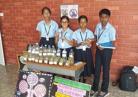 நொய்யலில் ஆராயும் மாணவர்கள்!