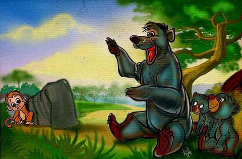 கதை: குரங்கும் கரடிகளும்