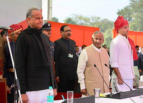 ராஜஸ்தானில் மூன்றாவது முறையாக
அசோக் கெலாட் முதல்வராகப் பதவியேற்றார்