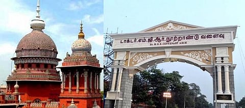 மறைந்த தலைவரின் நினைவாக வளைவு கட்டுவது மாநகரின் வளர்ச்சி திட்டமா? அரசுக்கு உயர் நீதிமன்றம் கேள்வி