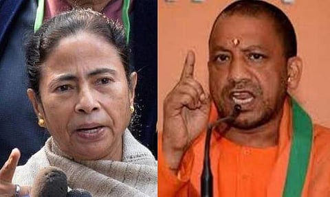 பாஜக - மம்தா அடுத்த மோதல்: ஹெலிகாப்டருக்கு அனுமதி மறுப்பு: காரில் சென்று ஆதித்யநாத் உரை