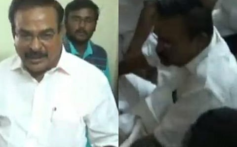 வேட்புமனுத் தாக்கலின் போது மதிமுக வேட்பாளருக்கு ஏற்பட்ட தாமதம்; ஆட்சியர் அலுவலக வாயிலில் கணேசமூர்த்தி தர்ணா