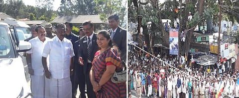 பேரன் படிக்கும் பள்ளி விழாவில் கலந்துகொண்ட ஓபிஎஸ்: 3 மணிநேரம் வெயிலில் காத்திருந்த மக்கள்