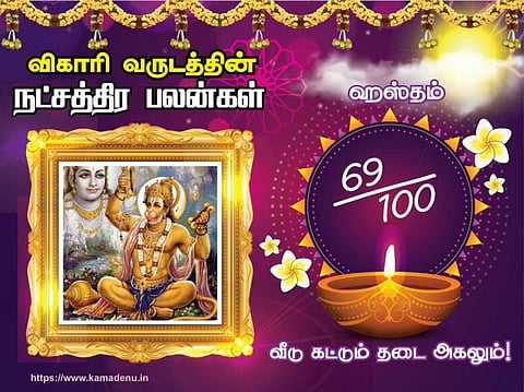 அஸ்தம் நட்சத்திரம் : விகாரி வருட பலன்கள்