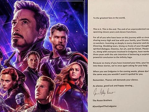 அவெஞ்சர்ஸ் ரசிகர்களே.. அமைதி காக்கவும் - இயக்குநர்கள் உருக்கமான கடிதம்