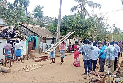 பொன்பரப்பி வன்முறையில்﻿ ﻿சேதமடைந்த வீடுகளை சீரமைக்கும் பணி தீவிரம்﻿