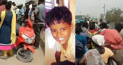 வானகரத்தில் துயரம்; சறுக்கி விழுந்த இருசக்கர வாகனம்: தாயின் கண்ணெதிரில் 5 வயது மகன் லாரி மோதி பலி