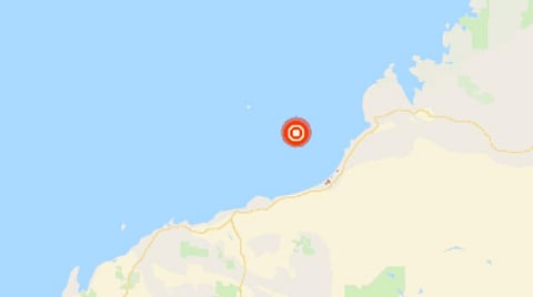 நிலநடுக்கம் ஏற்பட்ட பகுதியைக் காட்டும் கூகுள் வரைபடம்