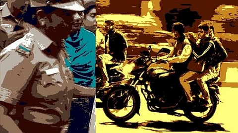 பெண் காவல் ஆய்வாளர் மீது இருசக்கர வாகனம் மோதியதில் கால் முறிவு: மதுபோதை நபர்கள் 3 பேர் கைது