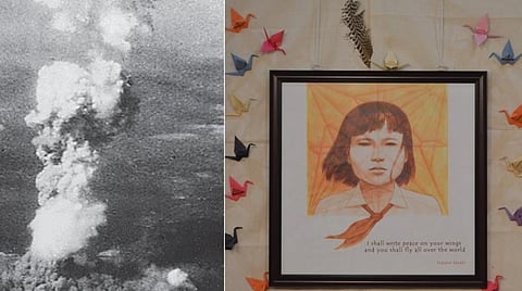 தும்பி புத்தக அரங்கில் இடப்பெற்றுள்ள சசாகியின் படம் (இடது)