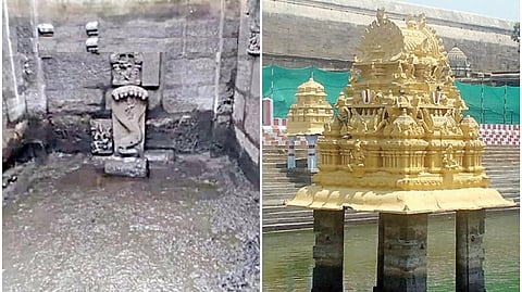 அனந்தசரஸ் குளத்தில் அத்திவரதர் சயனிக்க உள்ள அறை. (அடுத்தபடம்) நீராழி மண்டபம்.