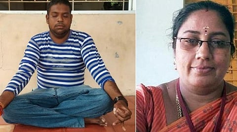 பேராசிரியை நிர்மலாதேவிக்காக நீதிமன்ற வளாகத்தில் தியானம் செய்த இளைஞர்: ரசிகர் எனக் கூறியதால் சலசலப்பு