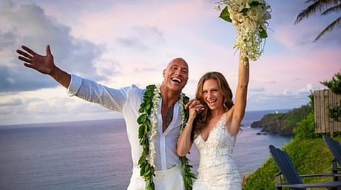 12 ஆண்டுகள் காதலித்தவரை திருமணம் செய்த ‘தி ராக்’