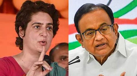 பிரியங்கா காந்தி, ப.சிதம்பரம் : கோப்புப்படம்