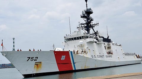 கூட்டுப் பயிற்சிக்காக சென்னை வந்துள்ள அமெரிக்க கடலோரக் காவல் படை கப்பல் ‘ஸ்ட்ராட்டன்’.