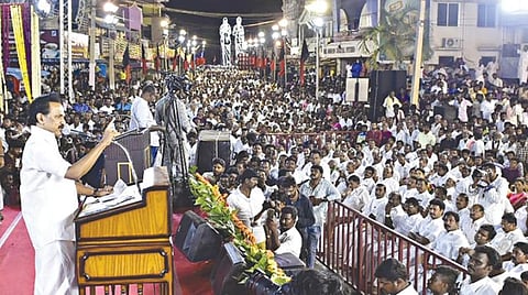 ﻿கதாசிரியராக இருந்ததை பெருமையாக கருதியவர் கருணாநிதி﻿: ﻿தாரமங்கலத்தில் திமுக தலைவர் ஸ்டாலின் பேச்சு﻿