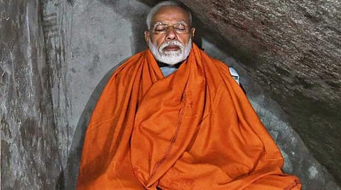 பிரதமர் மோடி கடந்த மே மாதம் ருத்ரா குகையில் தியானம் செய்த காட்சி : கோப்புப்படம்