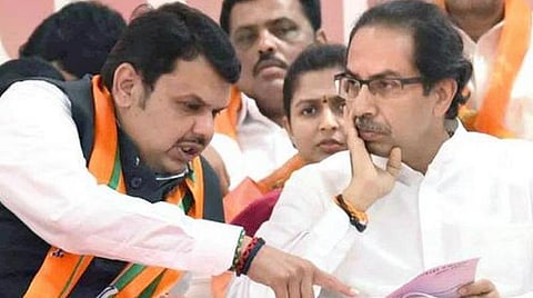 முதல்வர் தேவேந்திரபட்நாவிஸ், சிவசேனா தலைவர் உத்தவ் தாக்கரே : கோப்புப்படம்