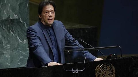 ஐ.நா சபையில் பேசிய பாகிஸ்தான் பிரதமர் இம்ரான் கான் : படம் ஏஎன்ஐ